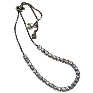 Beautiful Silver Slider Tennis Bracelet Made with Brilliant‎ Swarovski Crystals